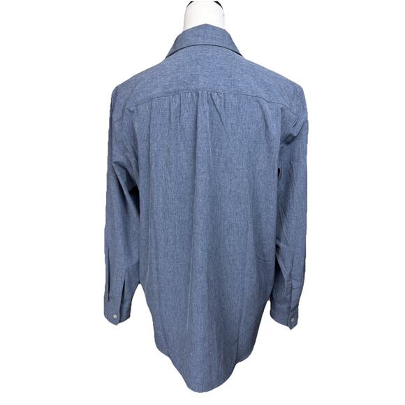 Lands' End Women's Button Up Shirt Sz M/P Stretch Pockets Denim Look - Picture 6 of 14